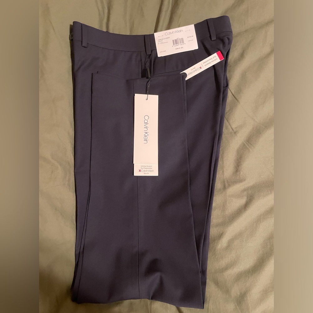 Calvin Klein Men’s Slim Fit Infinite Stretch Suit Pants 32x30 Navy NWT